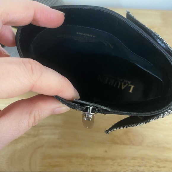 Lauren Ralph Lauren Breanne II Houndstooth Bootie Ankle Boot Bow Detail 9 B - Picture 9 of 9